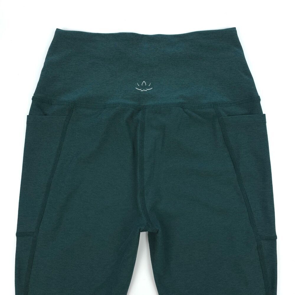 BEYOND YOGA Spacedye Out Of Pocket High Waisted Midi Leggings Emerald Green Boho - Picture 6 of 9